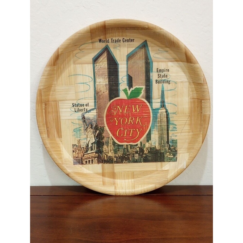 New York City Bamboo Tray - Vintage!
